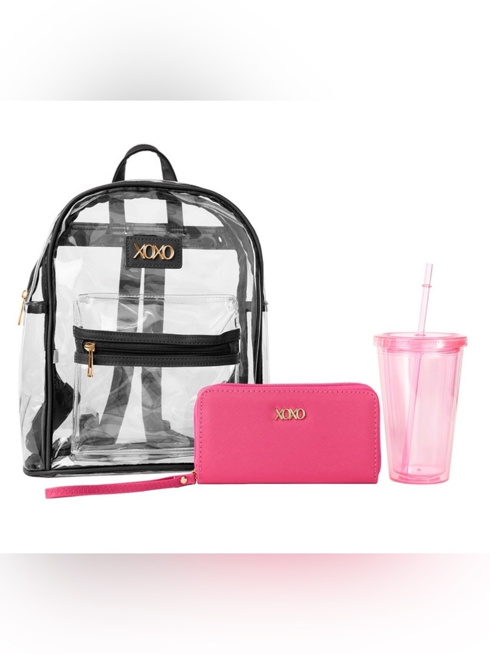 🆕 XOXO Clear Backpack| Wallet | Tumbler Gift Set